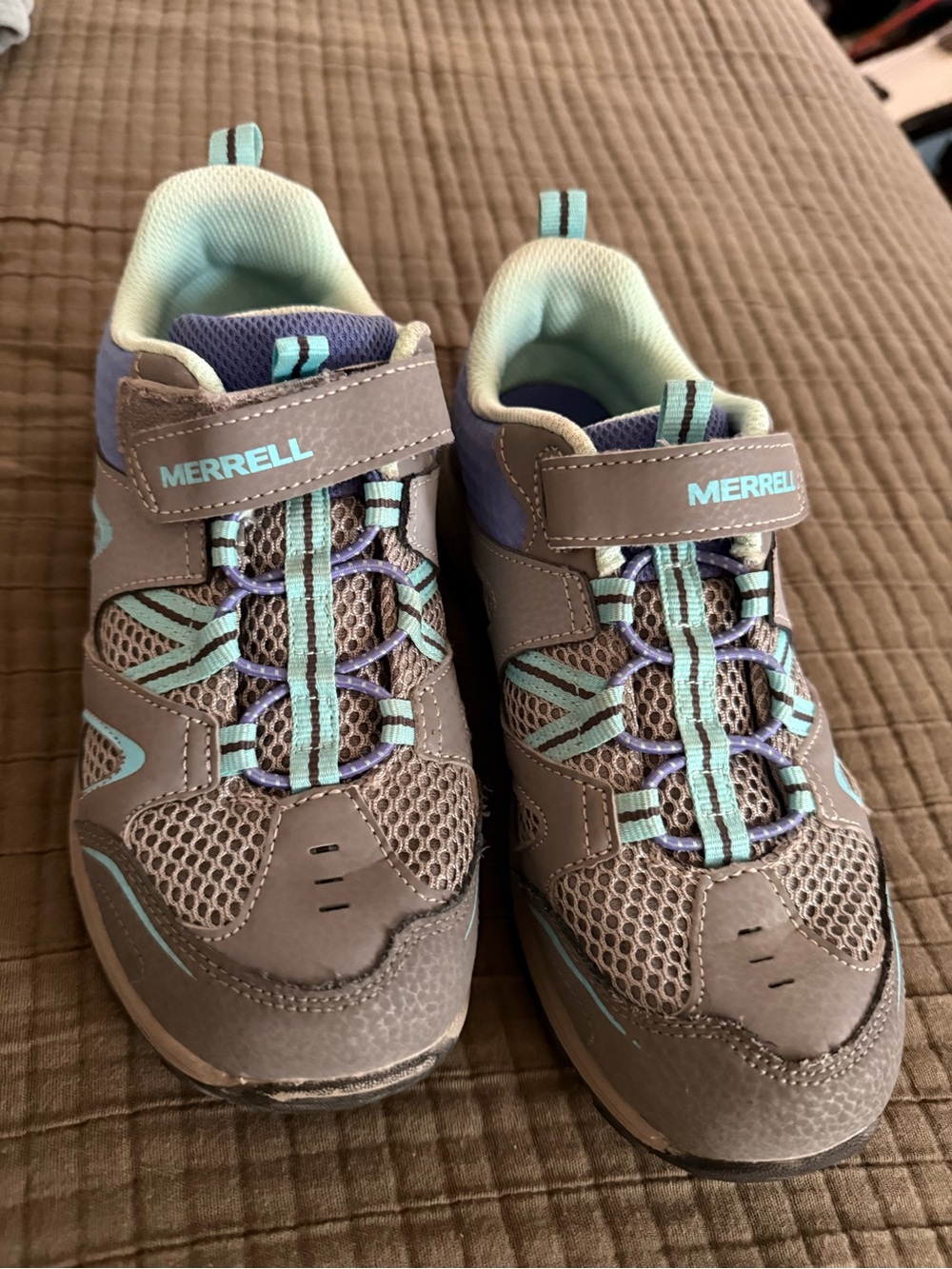 Merrell Kids Gray Teal & Purple hiking shoes - Picture 2 of 4